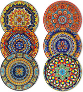 Set de 6 farfurii pentru desert, set de farfurii Vancasso KRVI pentru 6 persoane, Ø 22 cm, potrivit pentru mașina de spălat vase și cuptorul cu microunde, farfurii pentru paste, farfurii pentru micul dejun, farfurii pentru tort