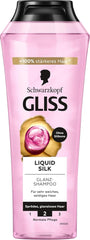 Gliss Shampoo Liquid Silk (250 ml), für brüchiges und stumpfes Haar. Dusche und Bad Naty Shop