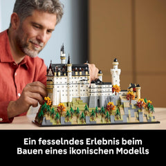 LEGO Architecture Schloss Neuschwanstein - 3D Puzzle für Erwachsene - Modellbau mit Türmen, Innenhöfen & detailliertem Innenraum - Historisches Geschenk für Fans - 21063