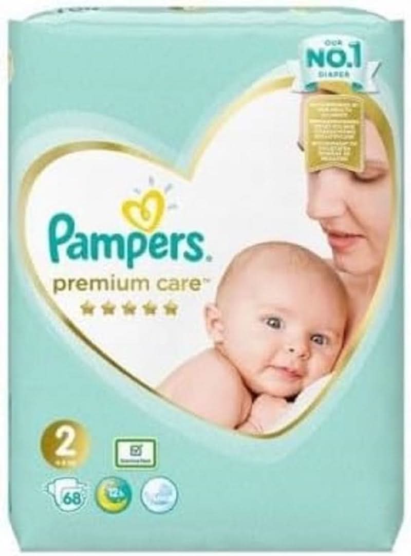 Pampers Windeln Größe 2 (4-8 kg), Premium Care Windeln, 68 Stück Mother and Baby Naty Shop 2 (68 Stück)