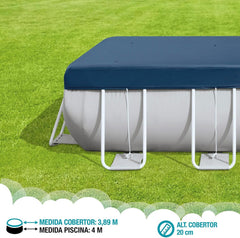 Prelată dreptunghiulară pentru piscină Intex 28037 - Prelată pentru piscină - 389 x 184 cm - Pentru piscine cu cadru dreptunghiular