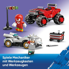 LEGO Sonic the Hedgehog Silvers Auto vs. Knuckles’ Monstertruck - Kinder Spielzeug mit 2 Flitzern und 2 Minifiguren - Geschenk für Jungen und Mädchen ab 8 Jahren - Sonic Fanartikel für Gamer - 77118