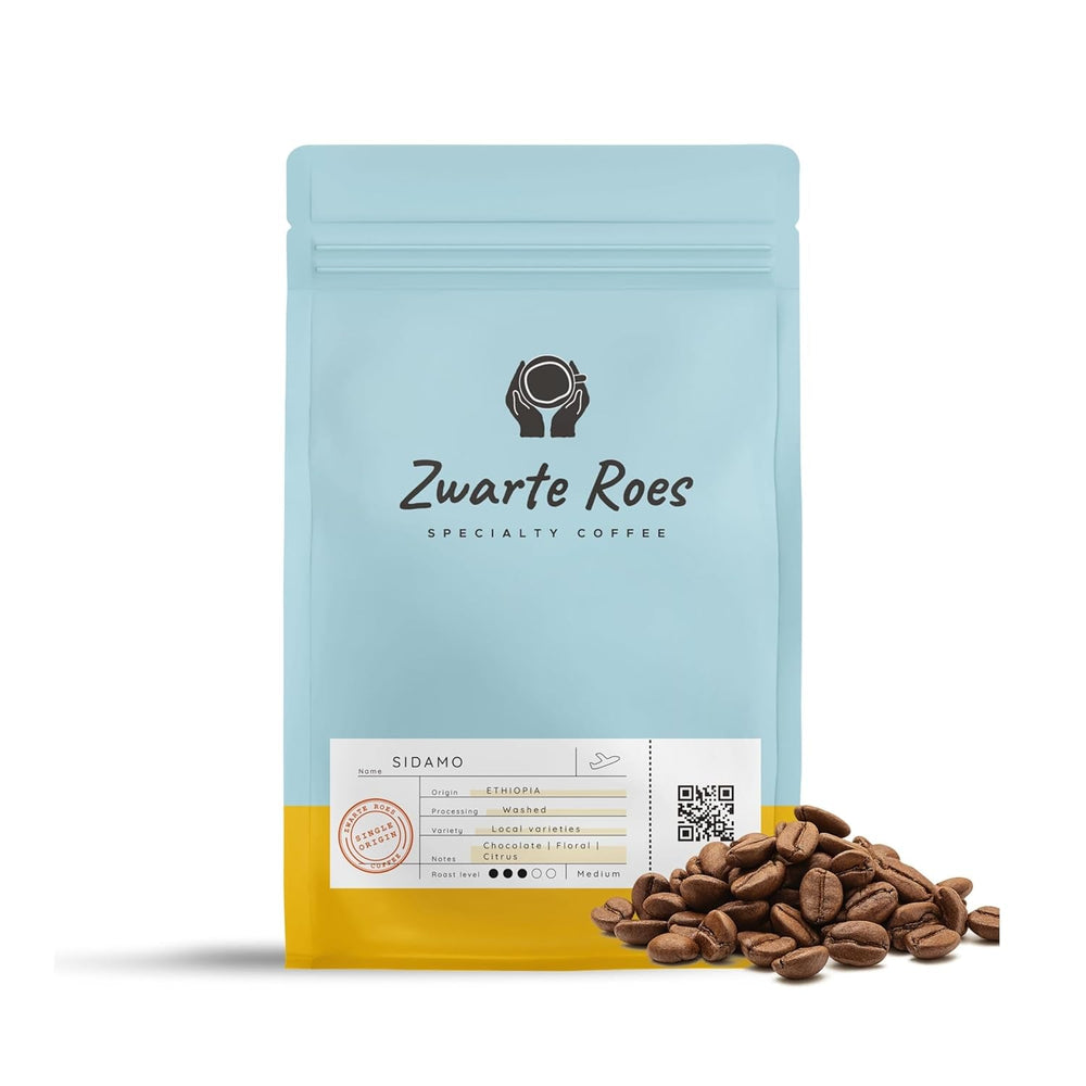 Ethiopia Sidamo – Spezialitätenkaffee (ganze Bohnen) 250 g & 1 kg – 100% Arabica, mittlere Röstung – Fruchtig & blumig: Zitrusfrüchte, Bergamotte, Aprikose – Für Espresso & Filterkaffee
