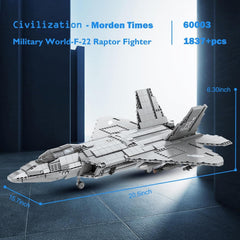 JMBricklayer F-22 Raptor Kampfjet-Bausteinset, Militärflugzeug-Spielzeug-Armee-Bausets, Spielzeuggeschenke für Kinder ab 14 Jahren, Erwachsene und Militärfans 60003