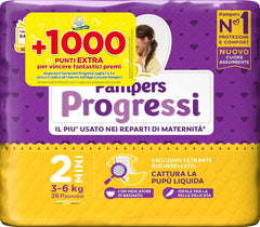 Pampers Progressi Mini, Größe 2 (3-6 kg), 28 Windeln Mutter und Kind Naty Shop