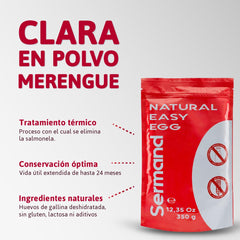 Eiweißpulver für Baiser (350 g) | Pasteurisiertes Eiklar | Getrocknetes Eiweiß | Laktosefrei Glutenfrei | In wiederverschließbarem Zip-Beutel