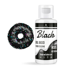 Fettlösliche Lebensmittelfarbe Für Schokolade - 60Ml Ölbasis Lebensmittelfarben Für Fondant, Torten Dekoration, Backen - Flüssige Food Coloring Für Kakaobutter, Buttercream, Kuchen (Schwarz) Naty Shop Schwarz