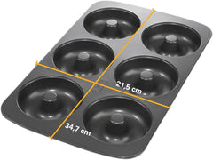 Birkmann, Easy Baking, Donutblech, Backform Für 6 Donuts, Mit Hochwertiger Antihaftbeschichtung, Ø 9 Cm, Mit Rezept, 881631 Matrite si tavi pentru copt Naty Shop