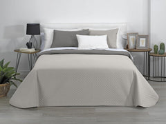AVA | Cuvertură Reversibilă | Pentru Toate Anotimpurile | Culoare - Bej/Taupe | Pentru pat de 105 Cm. (200 X 270 Cm. Ancho X Alto) | Cuvertură cu matlasare Plapumi si pilote Naty Shop