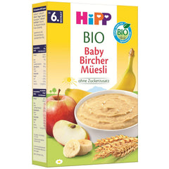 HiPP Muesli Bircher pentru bebeluși organici (8 x 250g), de la 6 luni, fără zahăr adăugat, fulgi de cereale extra fragezi - mic dejun ușor digerabil, de cea mai bună calitate organică