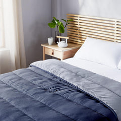 Pikolin Home - Plapumă reversibilă 300 G - Umplutură nordică bicoloră - Pentru pat 90 - confortabilă, caldă, respirabilă, albastru marin, 140 X 200 cm Plapumi si pilote Naty Shop
