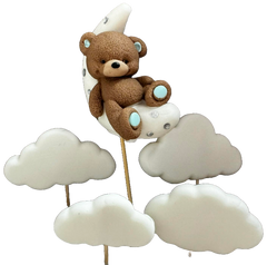 Set 5 decoratiuni comestibile din zahar, Ursulet Decoratiuni din Pasta de Zahar Naty Shop