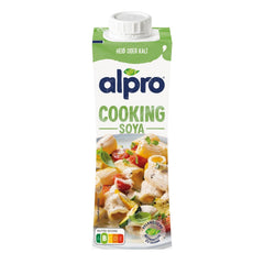 Alpro Cooking Soya – Vegane Kochcreme aus Soya mit neutralem Geschmack für heiße und kalte Gerichte – 15 x 250 ml