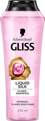 Gliss Shampoo Liquid Silk (250 ml), für brüchiges und stumpfes Haar. Dusche und Bad Naty Shop