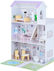 Teamson Kids Olivias Little World Riesenpuppenhaus mit 16 Puppenzubehör, Holzpuppenhaus mit Möbeln, 3-stöckig, Kinderpuppenhaus für 12 Zoll/30 cm Puppen, ab 3 Jahren. Puppenhäuser Naty Shop Standardtitel