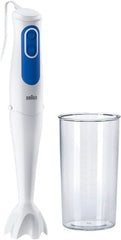 Braun Multiquick 3 MQ 3000 Smoothie+ Stabmixer – Pürierstab Mit 2 Geschwindigkeiten, Powerbell plus Und Splashcontrol-Technologie, 700 Watt, Inkl. 600 Ml Mix- & Messbecher, Blau/Weiß Bucatarie Naty Shop Mq 3000 - Mixfuß Aus Kunststoff