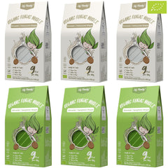Elf-Family 6 Cutii (12 buc.) Tăiței Konjac Organici Ultra Low Carb Shirataki Vegani Fără Gluten - 1,62 kg, Tăiței Instant fără carbohidrați/Keto/Scăzuți în calorii/Fără grăsimi/Fără zahăr - Spaghete și Fettuccine