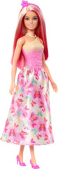 Königliche Barbie-Puppe mit ausgefallenen blonden und rosa Haaren, bunten Accessoires, rosafarbenem Oberteil und Schmetterlingsrock, HRR08 Naty Shop Dolls-Standardtitel