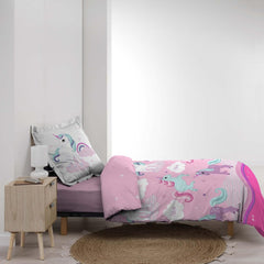 Lenjerie de pat Unicorn cu față de pernă, bumbac Lenjerie de pat - copii Naty Shop