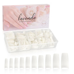 ® Unghii artificiale pentru lipire 500 bucăți Unghii false - Unghii stabile pentru unghii cu gel - Unghii cu calitate de studio (culoare naturală)