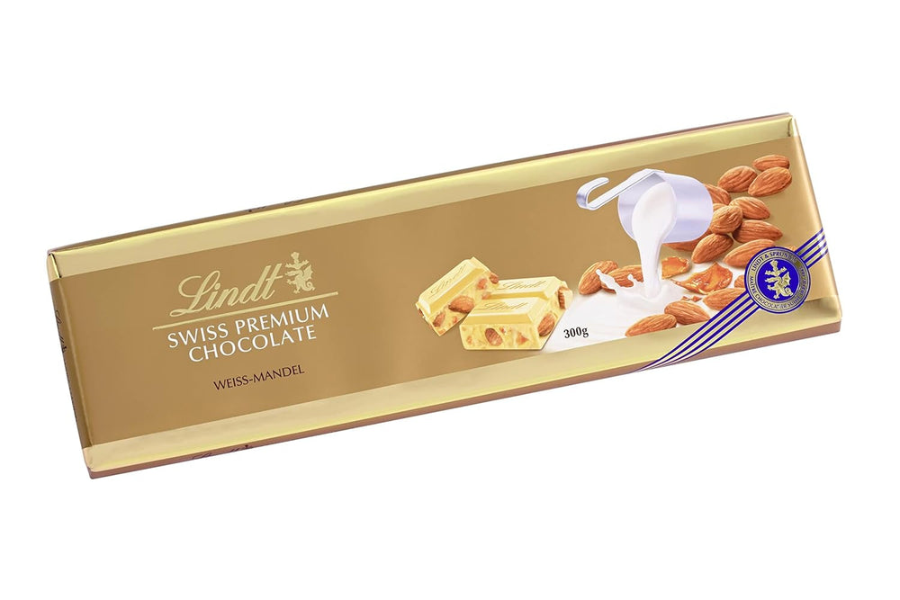 Lindt Weiße Schokolade mit Mandeln, 300-Gramm-Tafel Pralinen Naty Shop Standardtitel