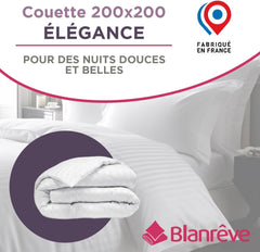 Quilt, satin, cu dungi, 400 G/M², 200 X 200 Cm, microfibră, alb, 200 X 200 Cm Plapumi si pilote Naty Shop