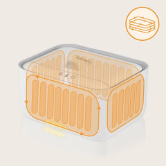 Încălzitor Lionelo BABYBLISS 20W pentru șervețele umede și prosoape mici, 20W pentru bebeluși, lumină de noapte încorporată, 3 setări de căldură, panou tactil, menține șervețelele umede