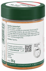 Fuchs Gewürze - Paprika rosenscharf gemahlen - schärfer Geschmack für Gulasch, Eintöpfe oder Gemüsegerichte - natürliche Zutaten - 55 g in wiederverwendbarer, recyclebarer Dose