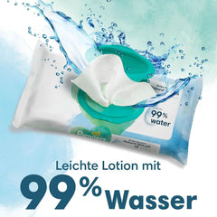 Pampers Harmonie Aqua Feuchttücher, Feuchttücher, die dabei helfen, den natürlichen pH-Wert der Haut wiederherzustellen, leichte Lotion mit 99 % Wasser Baby-Feuchttücher Naty Shop