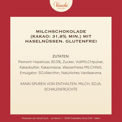 Venchi, Brutto&Buono, Tabletă de ciocolată cu lapte făcută manual cu „alune de pădure Piemont” în formă de brad, 200 g, fără gluten, Colecție de Crăciun în ediție limitată, Idee de cadou