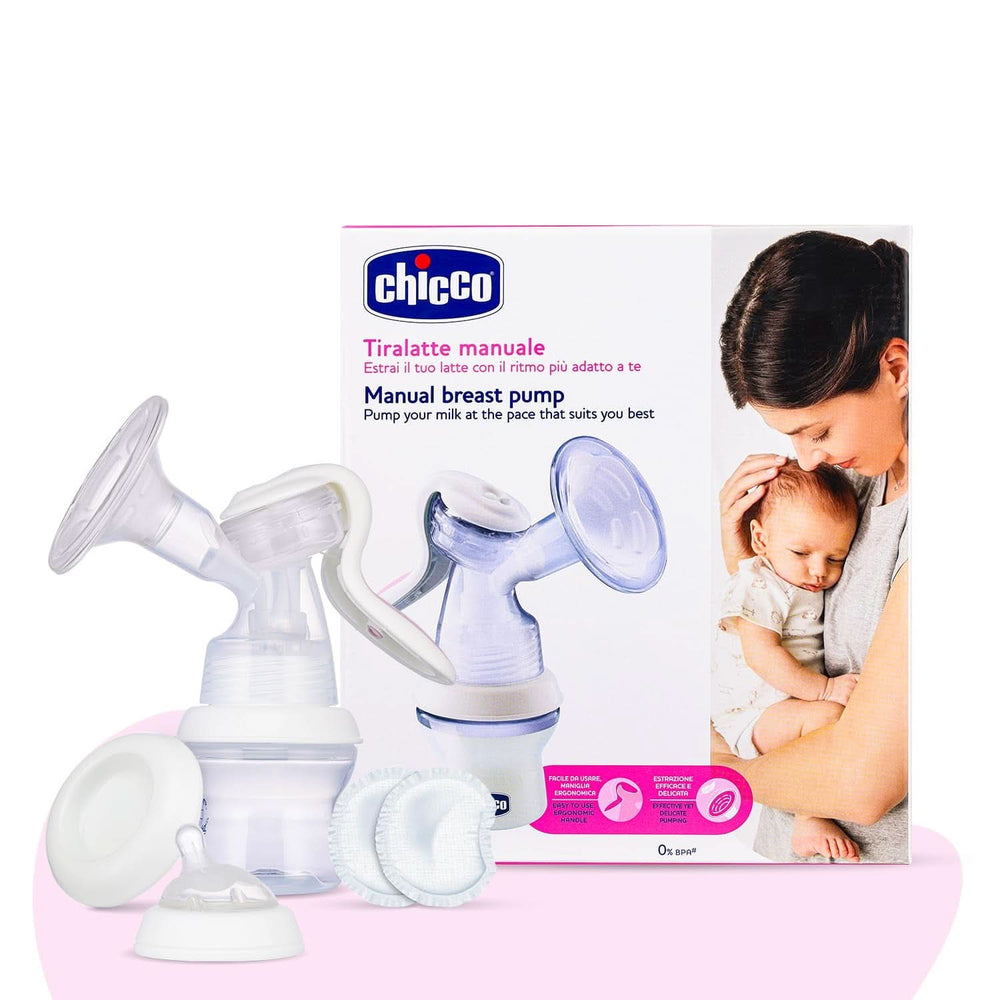 Handpumpe Chicco Natural Feeling, Milchpumpe mit geneigtem Sauger und hermetischem Verschluss, verwandelt sich in eine Babyflasche – 150 ml Lebensmittel- und Stillzubehör Bebe Naty Shop Manual mit Silikonbecher und ergonomischem Griff