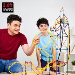 K'NEX 80216 Amazin' 8 Achterbahn-Baukasten, buntes Konstruktionsspielzeug für Jungen und Mädchen, Achterbahnspielzeug für Kinder, 448-teiliger Baukasten ab 7 Jahren