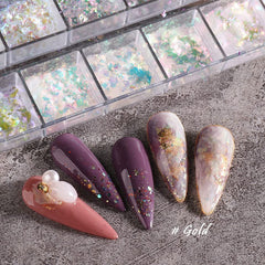 JMEOWIO Sclipici pentru unghii 12 grile Aurora Nail Art decorare accesorii design unghii