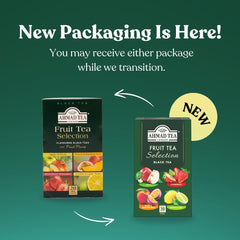 Ahmad Tea - Fruit Tea Selection - Sortiment de ceaiuri de fructe din ceai negru - Măr, piersică și fructul pasiunii, căpșuni, lămâie și lime - Ambalate individual și sigilate pentru păstrarea aromelor - 20 pliculețe de ceai cu bandă