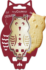 ScrapCooking 2103 Formă de tăiat biscuiți și embosator din lemn cu formă de bufniță – Formă de tăiat biscuiți în relief din oțel inoxidabil – Accesorii de copt sablate – Witch, Witch – 2103