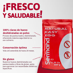 Eiklarpulver (350g) | Getrocknetes Eiklar Pulver | Eialbumin für Backen & Kochen | Ohne Zusatztoffee | Laktosefreie Zip-Bag-Verpackung