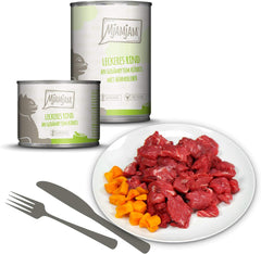 MjAMjAM - Hrană umedă premium pentru pisici - Pachet mixt I - Pui, Vită, Inimi, pachet de 6 (6 x 200 g), fără cereale cu carne suplimentară