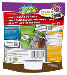 FRECHE FREUNDE KIDS, Bobs & DIKKAs Muesli crocant cu banană și cacao, muesli crocant cu ciocolată pentru copii, conținut scăzut de zahăr, fără aditivi, 100% vegan, 6 bucăți (6 x 280g)
