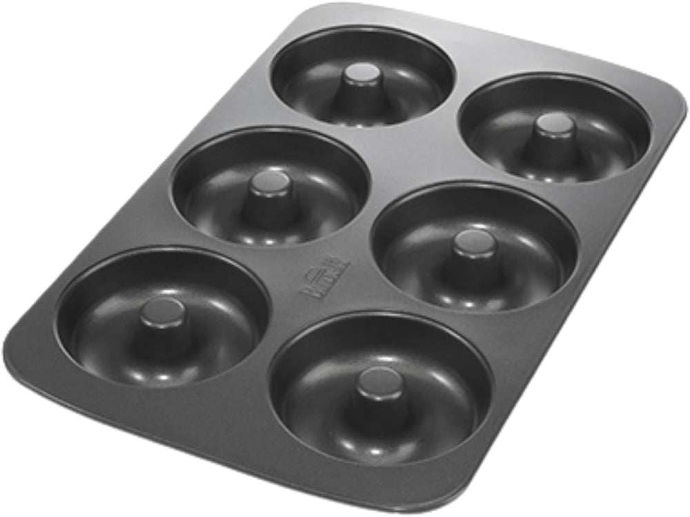 Birkmann, Easy Baking, Donutblech, Backform Für 6 Donuts, Mit Hochwertiger Antihaftbeschichtung, Ø 9 Cm, Mit Rezept, 881631 Matrite si tavi pentru copt Naty Shop 6Er Donut-Blech