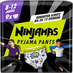 Pyjama-Hose „Ninjamas Raumschiff“, 9 saugfähige Nachthosen, 8 Jahre, 27–43 kg, Mutter und Kind, Naty Shop