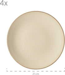 MÄSER 931736 Geschirr-Set Für 4 Personen Im Mediterranen Vintage-Look, 16-Teiliges Kombiservice in Sandigem Grau, Keramik, Sandgrau Tableware sets Naty Shop