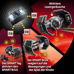 LEGO Star Wars 75421 SMART Play: Darth Vaders TIE Fighter - Interaktives All-in-1 Spielset mit SMART Brick, Tag, Minifigur & Ladegerät - Geschenk für Jungen, Mädchen ab 8 Jahren und Erwachsene Fans
