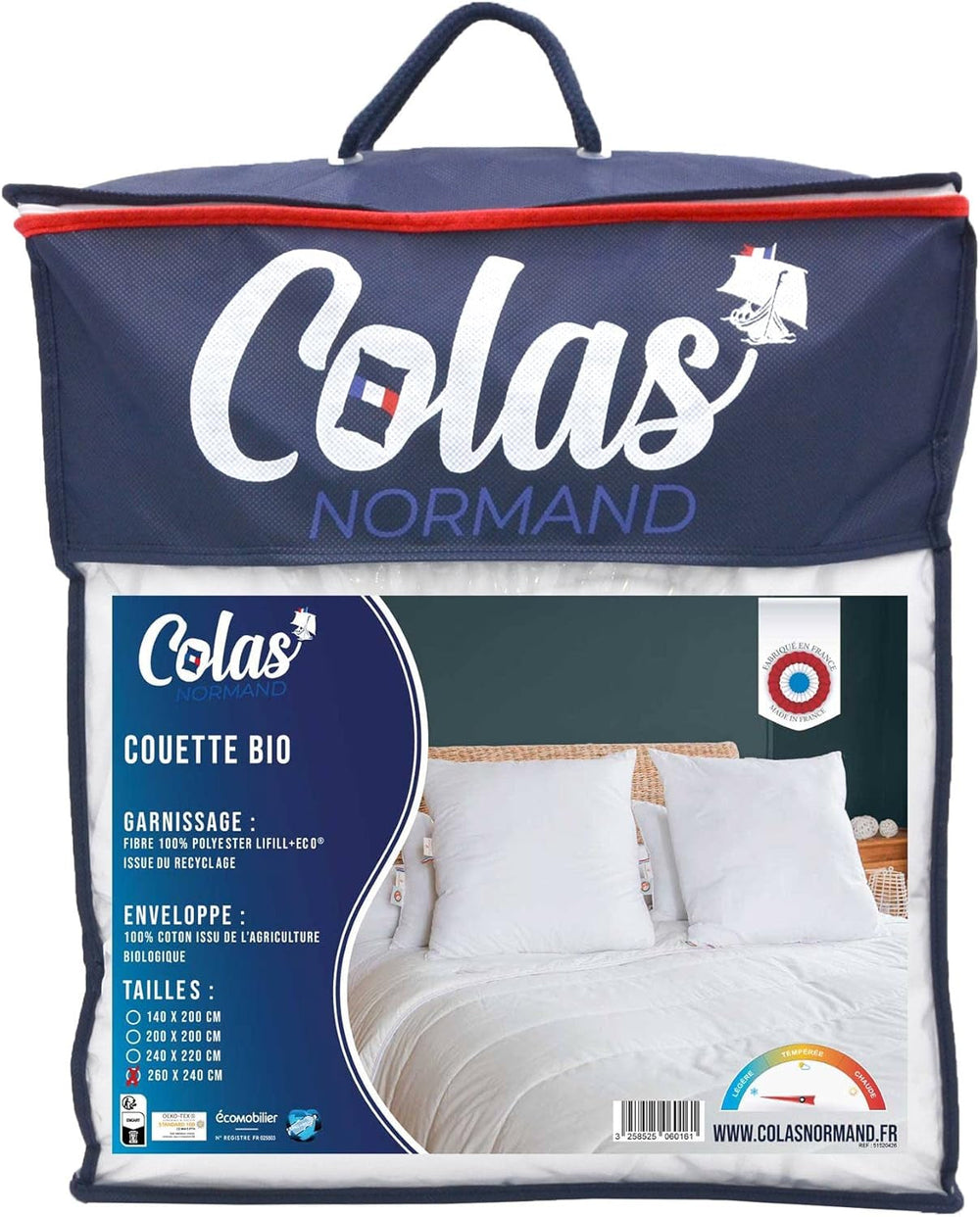 Plapumă COLAS NORMAND 260 X 240 cm, bumbac organic și umplutură reciclată, ușoară, moale, lavabilă la mașină la 40 °C Plapumi si pilote Naty Shop Titlu implicit