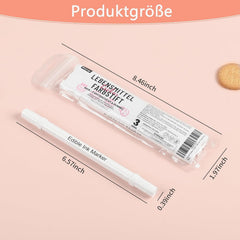 Set de 3 pixuri alimentare comestibile, albe, set de 3 cu vârf dublu, vegane, fără gluten, colorant alimentar fondant, albe pentru pictat și scris pe prăjituri etc.
