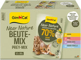 GimCat Near Nature Trial Mix Pachet de 12 - Hrană umedă fără cereale pentru pisici de la 7 luni, cu o rețetă adecvată speciei și specifică prăzii - 12 pliculețe (12 x 85 g)