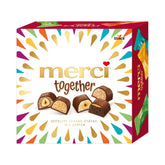 Merci Together – 1 x 175 g – Ciocolate umplute în cinci sortimente cu ciocolată fină cu lapte – Praline de ciocolată pentru a fi împărțite și oferite cadou