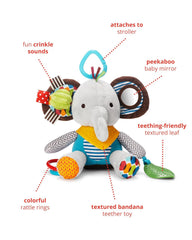 Skip Hop Bandana Buddies jucărie de activitate, jucărie moale pentru bebeluși și copii, multicoloră, elefant Jucarii Bebe Naty Shop