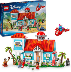 LEGO | Das Strandhaus aus „Lilo und Stitch“ - Spielzeug mit 6 Zimmern, Dachterrasse, Raumschiff und 5 Minifiguren - Geburtstagsgeschenk für Mädchen, Jungen & Fans ab 9 Jahren - 43268