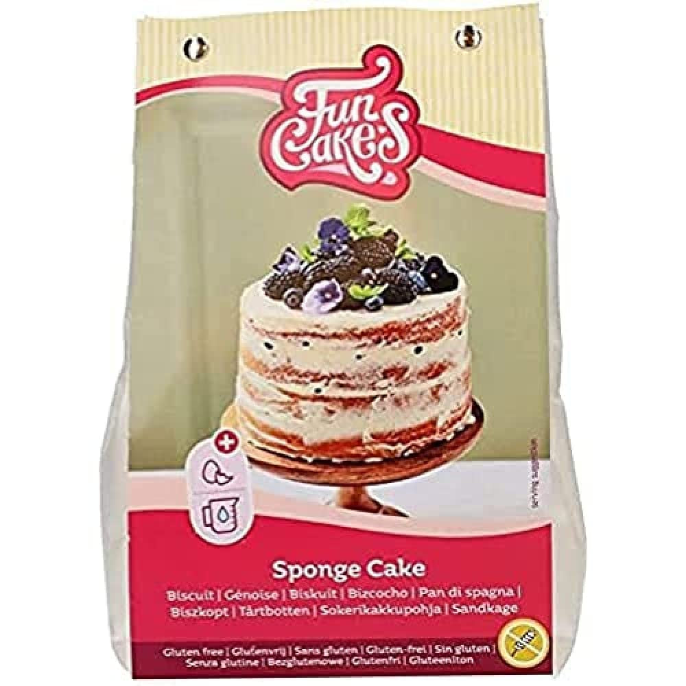 Funcakes Mix Für Biskuitkuchen, Glutenfrei: Einfach in Der Anwendung, Wunderbar Leichter Biskuitkuchen, Perfekt Für Die Kuchendekoration, Konditorqualität, Kuchenboden, Halal Zertifiziert, 500G Mix zum Backen und Kochen Naty Shop Default Title