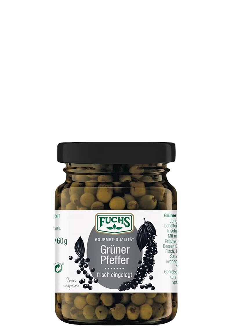 Glas mit grünem Pfeffer von Fuchs Spices, 100 Gramm Condimente Naty Shop